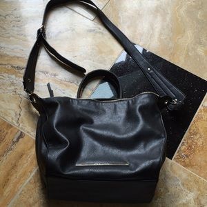 Steve Madden black LRG crossbody/double zip/handle